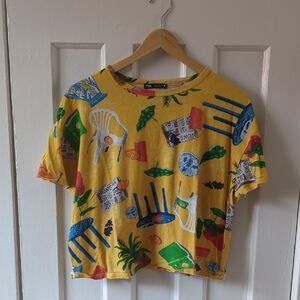 Zara Kids Yellow Graphic T-Shirt